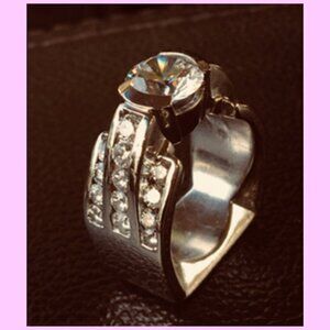 Platinum and Diamond Engagement | Wedding Ring Setting OBO